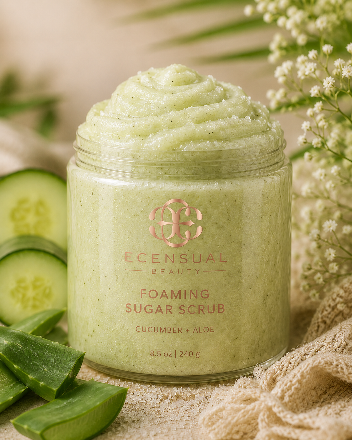 Cucumber + Aloe Foaming Sugar Scrub