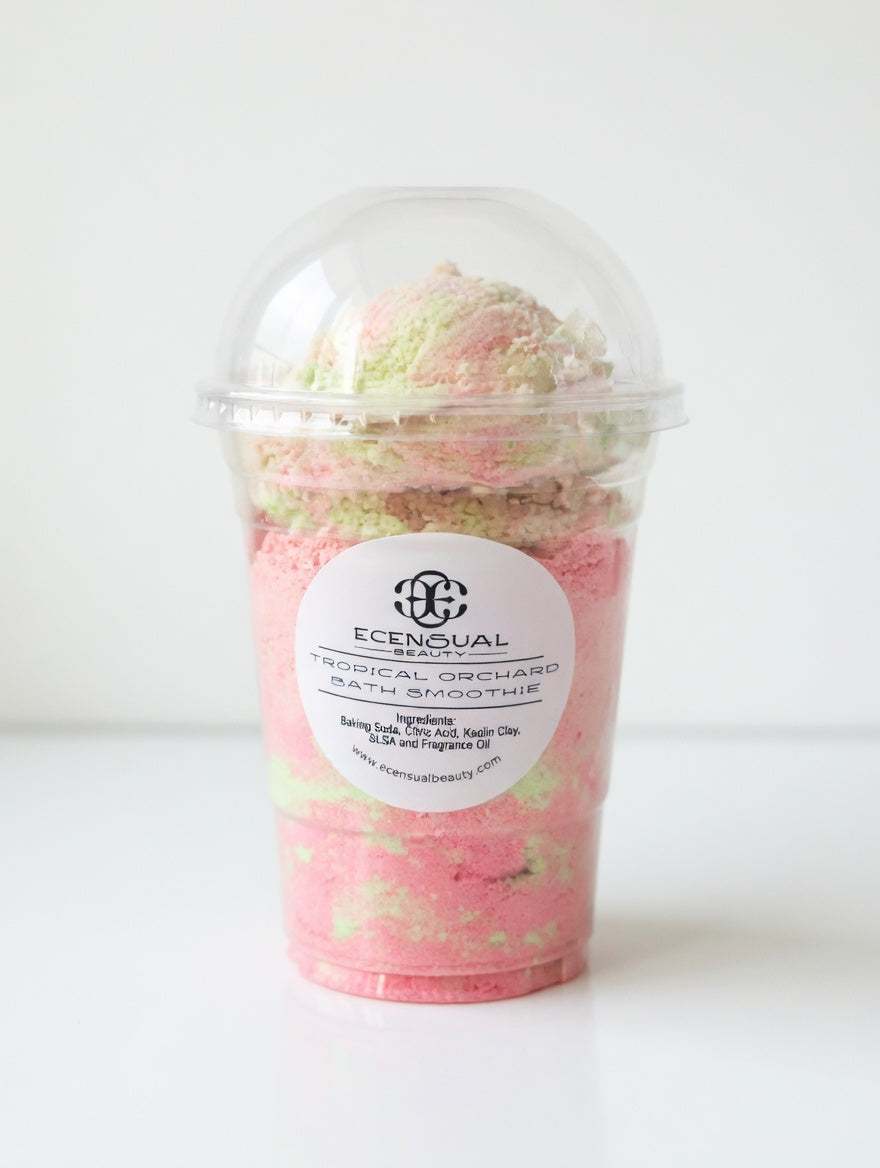 BATH BOMB SMOOTHIE CUPS WITH LOOFAH OR SUGAR SCRUB SCOOP